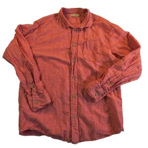 Women's Linen Blend Button‎ Front Shirt Medium Long Sleeve Casual Boho Top